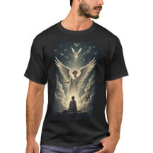 壮麗な天界の天使 メンズTシャツ