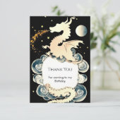 壮麗な水彩ドラゴンの誕生日 サンキューカード (スタンド正面)