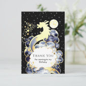 壮麗な水彩ドラゴンの誕生日 サンキューカード (スタンド正面)