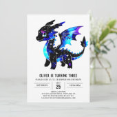 壮麗な水彩ドラゴン デジタル男子誕生日 招待状 (スタンド正面)