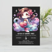 壮麗な水彩人魚の誕生日 招待状 (スタンド正面)