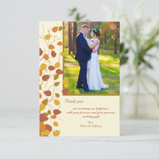 壮麗な秋の写真のサンキューカード サンキューカード (スタンド正面)