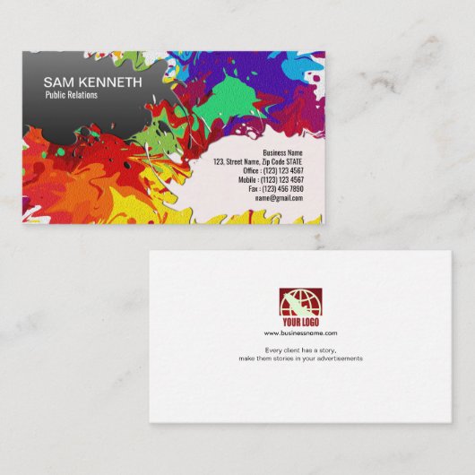 壮麗な色のしぶきの近代美術の名刺 名刺 (正面/裏面)