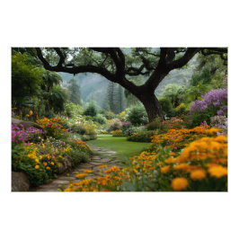 壮麗な花の天蓋 庭園の小道 フォトプリント