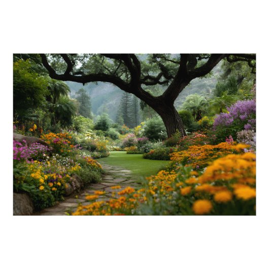 壮麗な花の天蓋 庭園の小道 フォトプリント (正面)