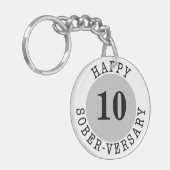 壮麗な記念日ブラックグレー キーホルダー (正面左)