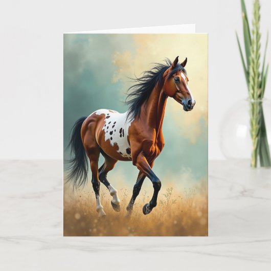 壮麗な誕生日の走る馬のカード カード (正面)