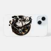 壮麗な馬のアート iPhone 15 ケース - 馬術ファン向け (裏面横)