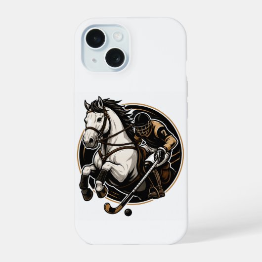壮麗な馬のアート iPhone 15 ケース - 馬術ファン向け (裏面)