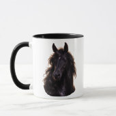 壮麗な黒い種牡馬 マグカップ (左)