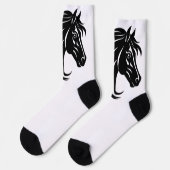 壮麗な黒馬の頭部 ソックス (左)