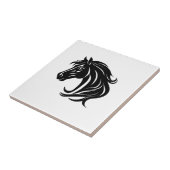 壮麗な黒馬の頭部 タイル (側面)