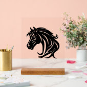 壮麗な黒馬の頭 アクリルサイン (ウェディング)