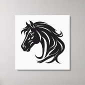 壮麗な黒馬の頭 キャンバスプリント (正面)