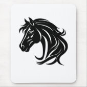 壮麗な黒馬の頭 マウスパッド (正面)