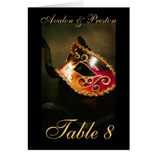 壮麗なMasquradeのマスクのテーブル数カード (正面)