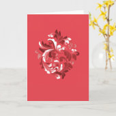 [壮麗] （赤） カード (黄色い花)