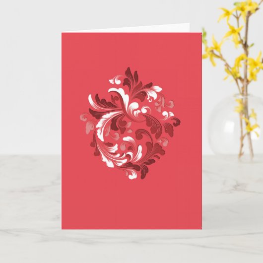 [壮麗] （赤） カード (黄色い花)