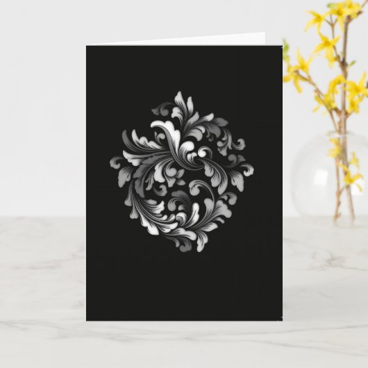 壮麗（黒） カード (黄色い花)