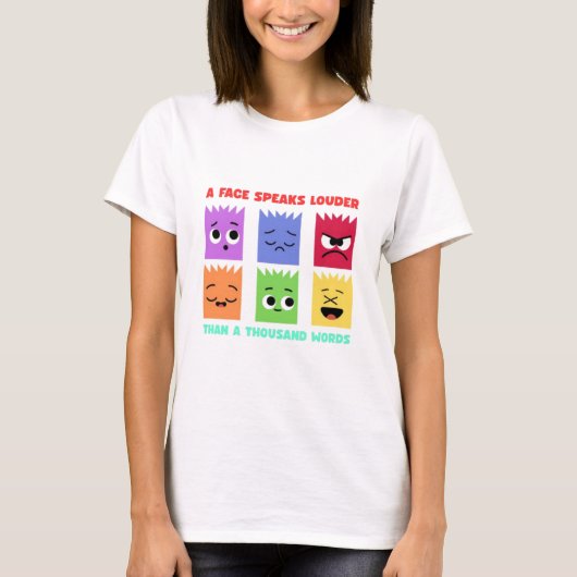 声が響く顔 Tシャツ (正面)