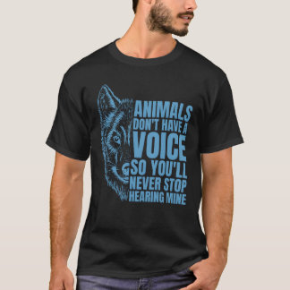 声なき動物女子 Tシャツ
