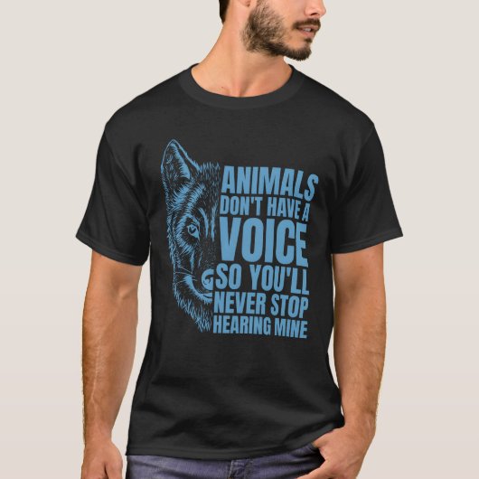 声なき動物女子 Tシャツ (正面)