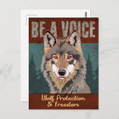 声になる – 狼の保護と自由 ポストカード (正面/裏面)