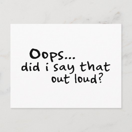 声に出して言ったかな？ ポストカード (正面)