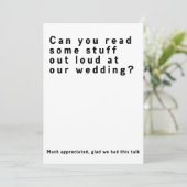 声に出して読んでくれる？　面白い結婚式 招待状 (スタンド正面)
