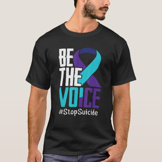 声をあげよう 自殺を止めよう 精神衛生 Tシャツ (正面)