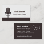 声コーチの歌手のマイクロフォンアイコン名刺 名刺 (正面/裏面)