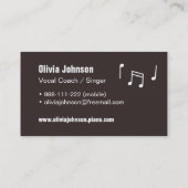声コーチの歌手のマイクロフォンアイコン名刺 名刺 (裏面)