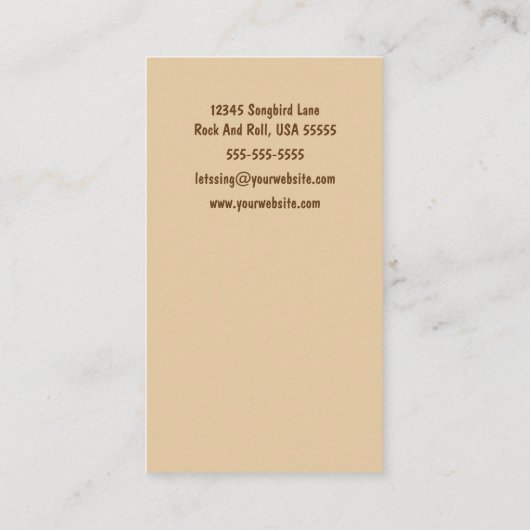 声コーチ、歌手、ソングライターの名刺 名刺 (裏面)