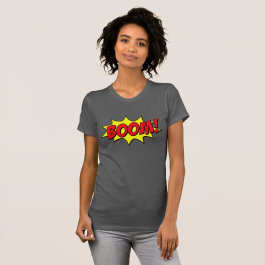 声明を発表：BOOM!アーポップ・アートのト漫画文字効果 Tシャツ (正面フル)
