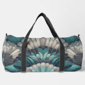 声明アールヌーボーブルーシルバーファン ダッフルバッグ (正面)