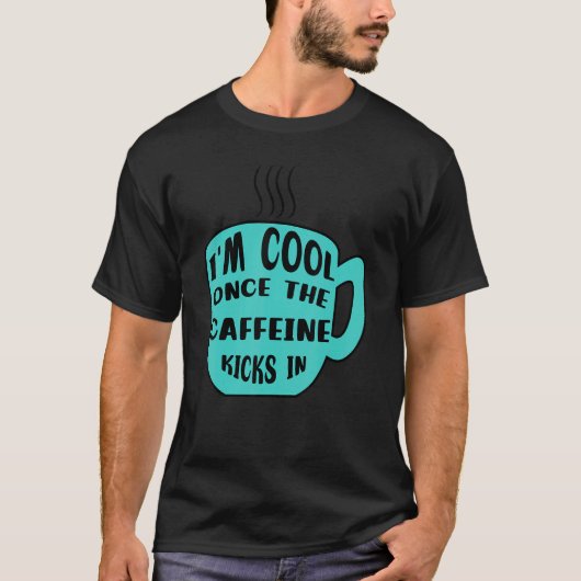 声明カフクールェインコーヒーカップドリンカー Tシャツ (正面)