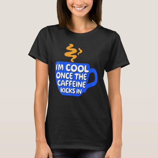 声明カフクールェインコーヒーカップドリンカー Tシャツ (正面)