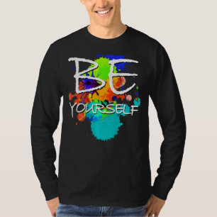 声明Be Yourselfe カラフル絵を描 Blobs 2 F Tシャツ