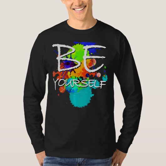 声明Be Yourselfe カラフル絵を描 Blobs 2 F Tシャツ (正面)