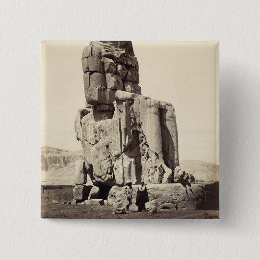 「声Memnon」、Amenhotep Iの巨大な彫像 缶バッジ (正面)