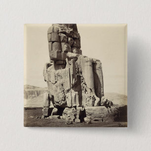 「声Memnon」、Amenhotep Iの巨大な彫像 缶バッジ