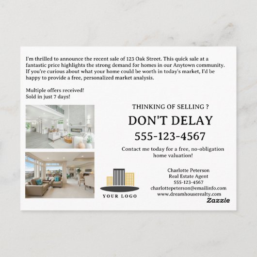 売り上げ実在た不動産 ポストカード (裏面)