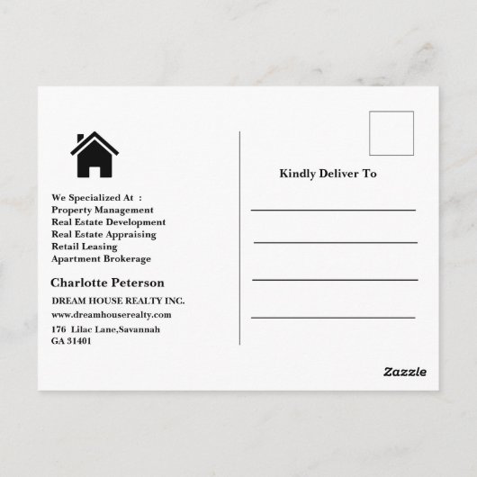 売り上げ実在た不動産 ポストカード (裏面)