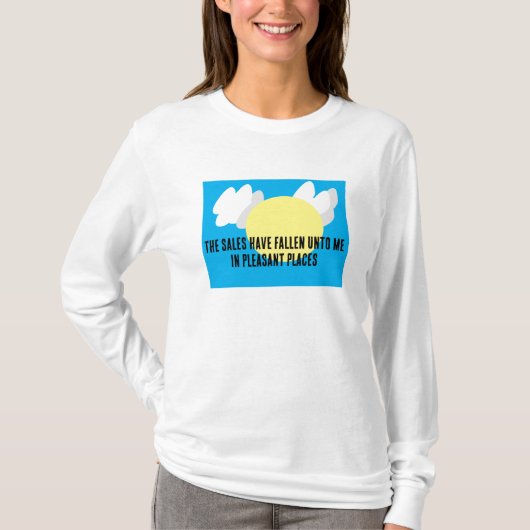 売り上げ落ちたが僕に届くおもしろい Tシャツ (正面)