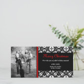 売り上げ!赤いクリスマスダマスクのフォトカード シーズンカード (スタンド正面)
