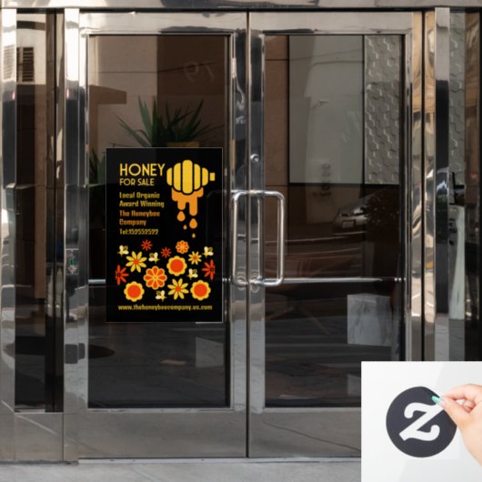 売り出し用ハチミツ ウィンドウサイン (オフィスドア)