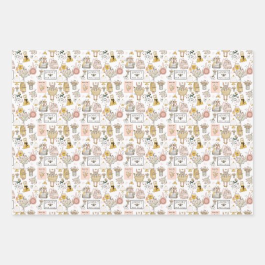 売り出し用ハチミツ ラッピングペーパーシート (正面)