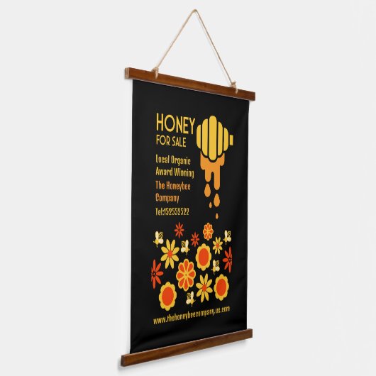 売り出し用ハチミツ 吊り下げ型タペストリー (傾斜あり)