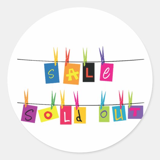 売り切れサインのシール ラウンドシール (正面)