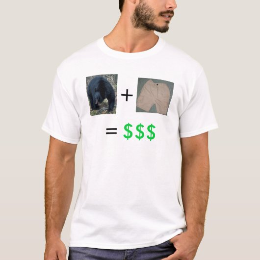 売り相場 + ショート=利益 Tシャツ (正面)